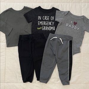 Garanimals Long-sleeve, One-Piece, and 2 Joggers + Hudson Bay One-Piece